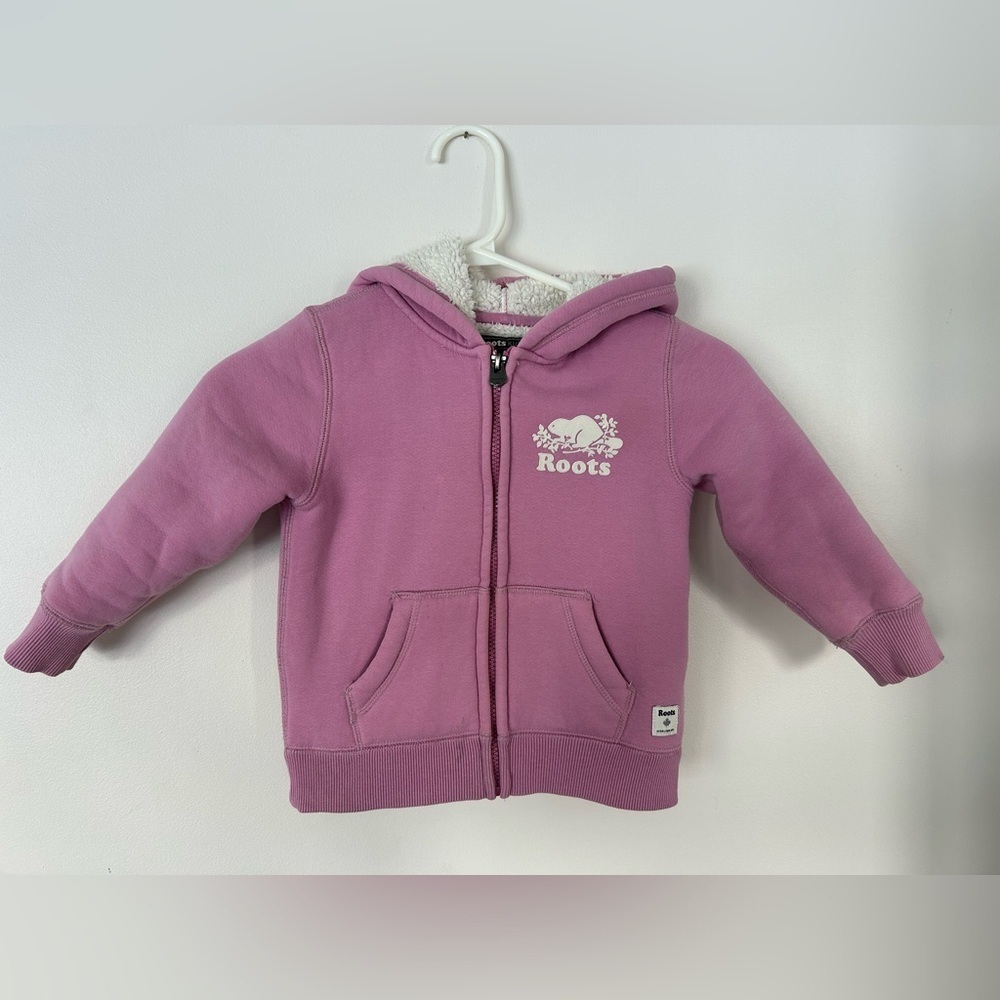 Root Sherpa Lined Pink Hoodie 4T